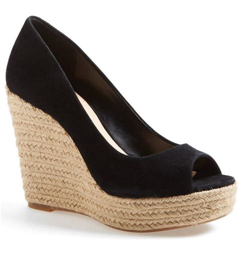 espadrille peep toe wedges.